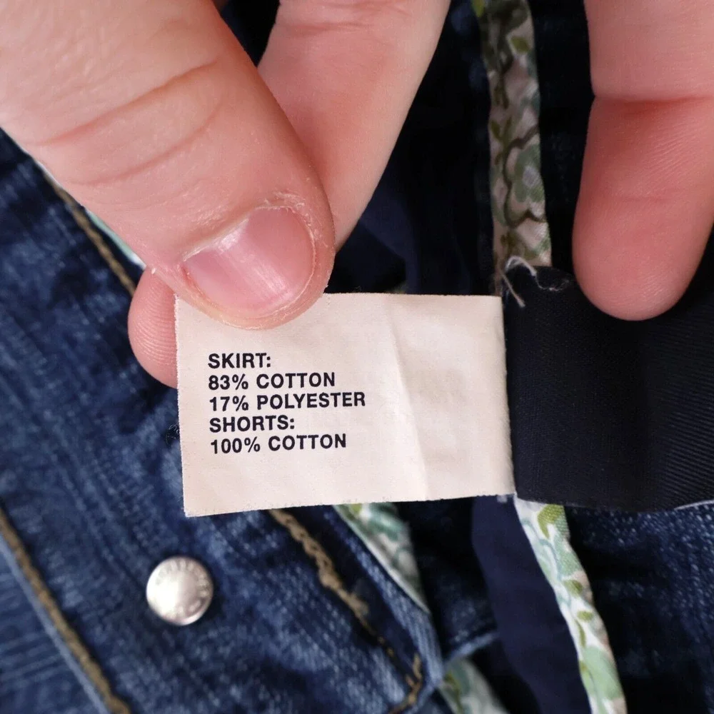 Gap Kids Jean Skort Womens Sz‎ 14 Blue Medium Wash Denim Pockets Built In Shorts
